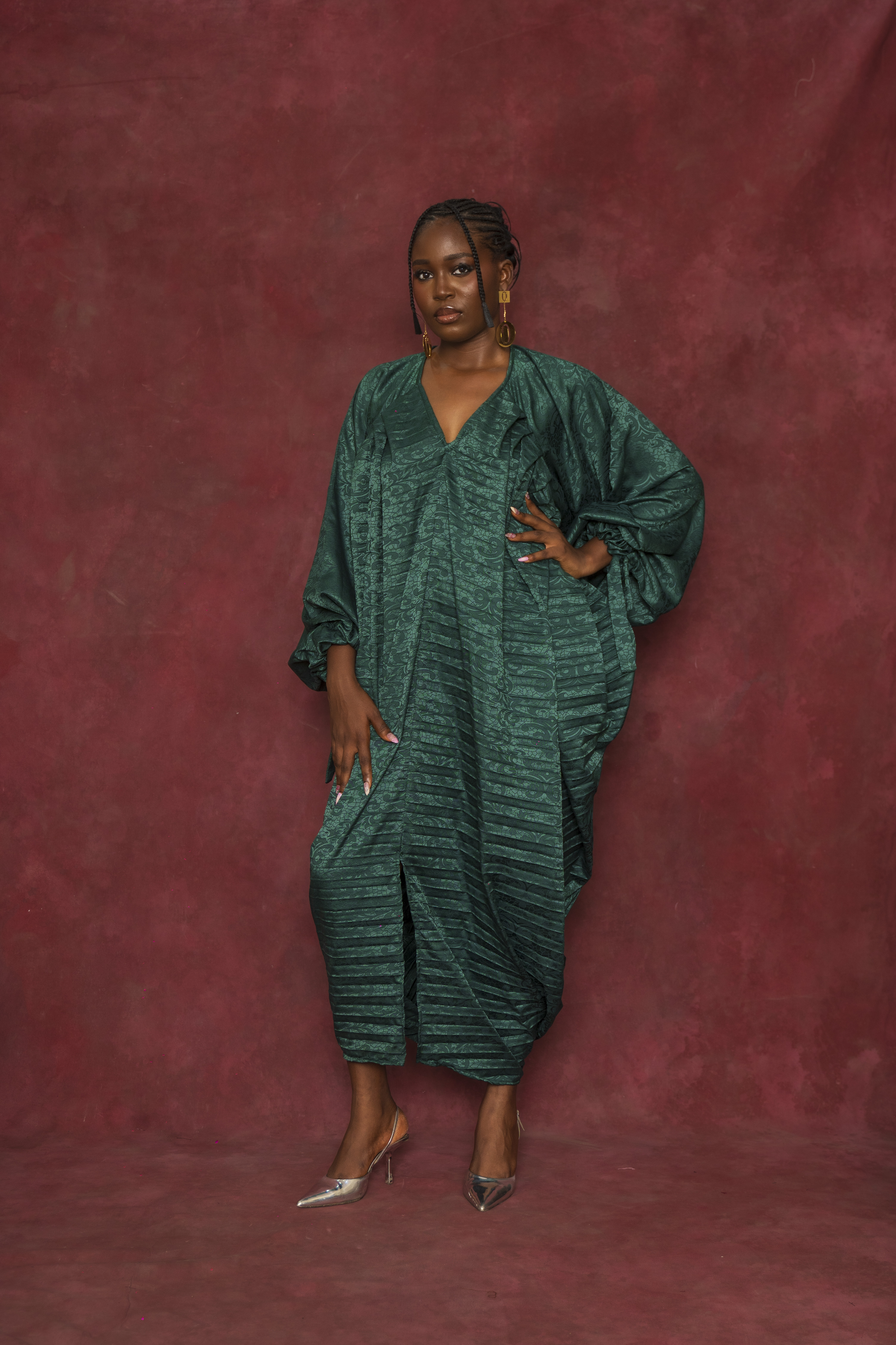 Green Peacock Maxi Dress