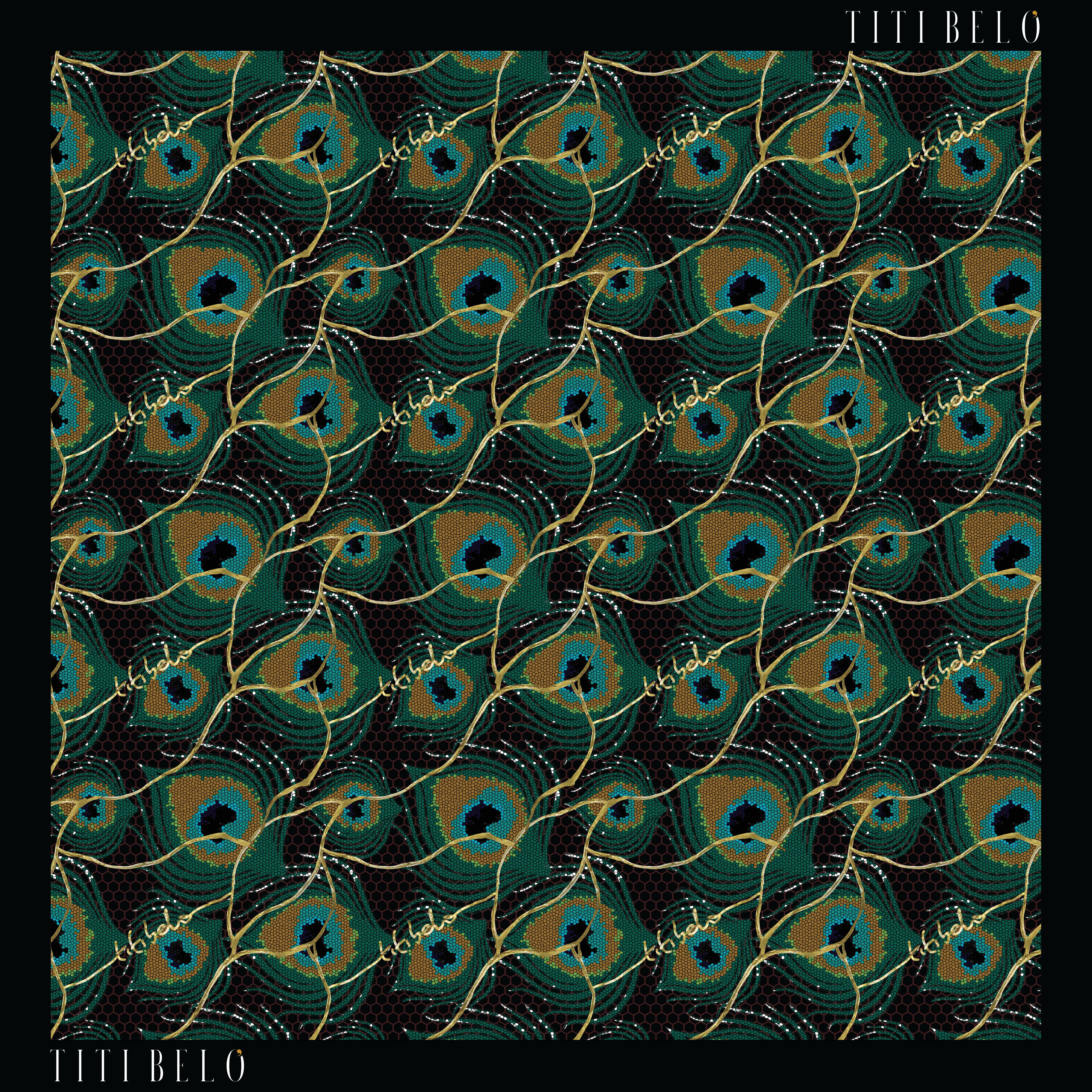 Black Kintsugi Print MT Scarf