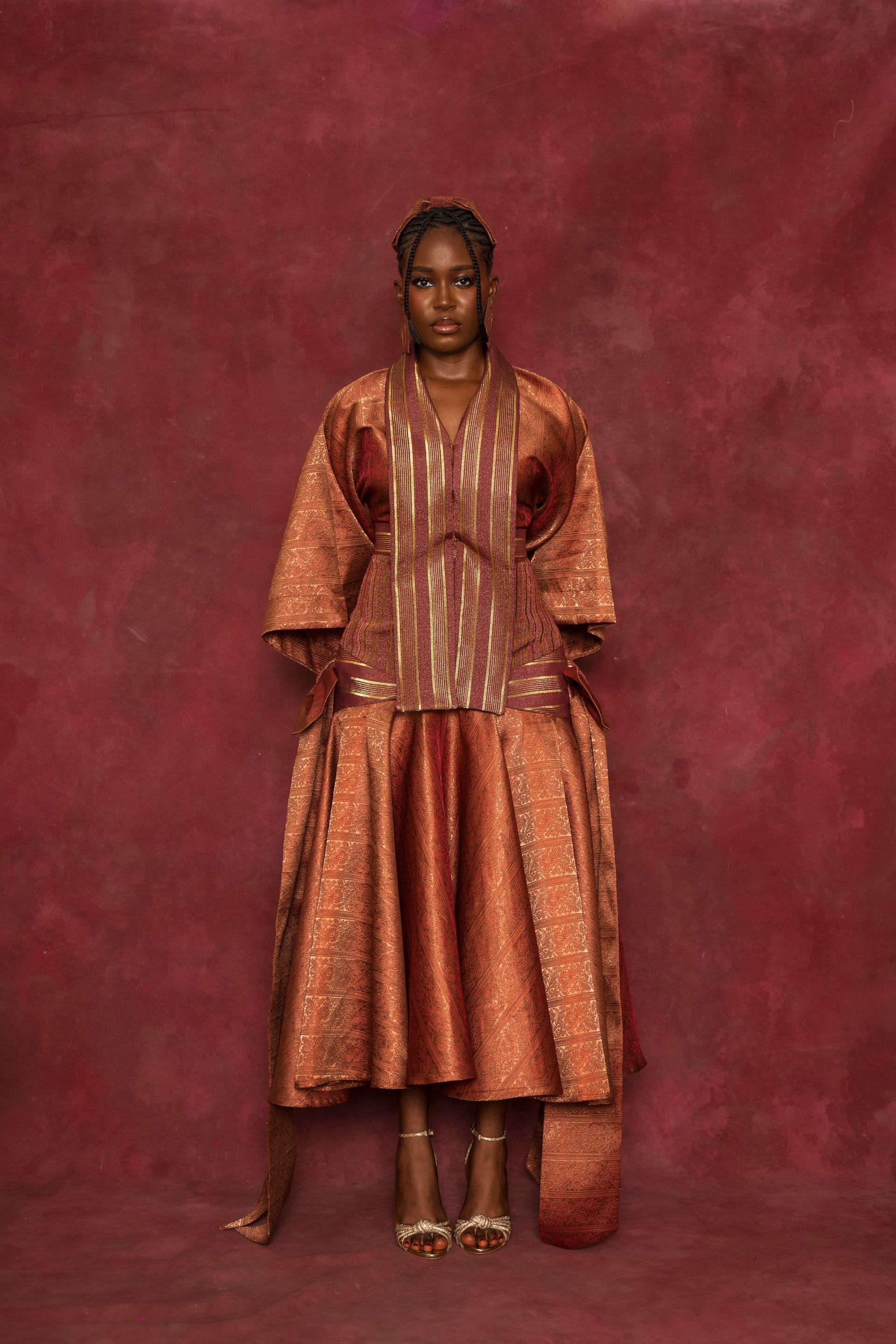 Rust Imperial Blouse and DMAKO Skirt